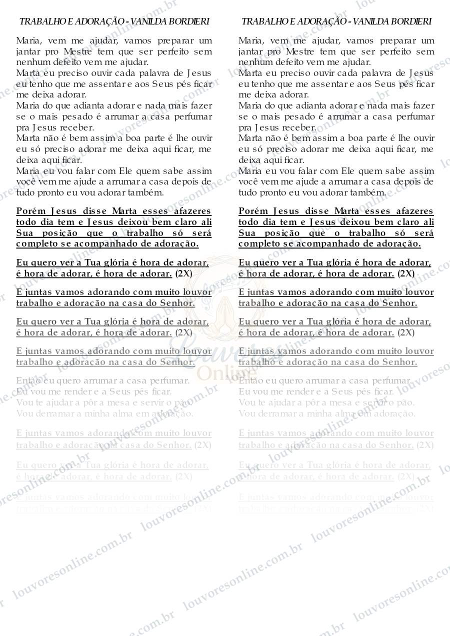 Prévia de Trabalho e Adoração