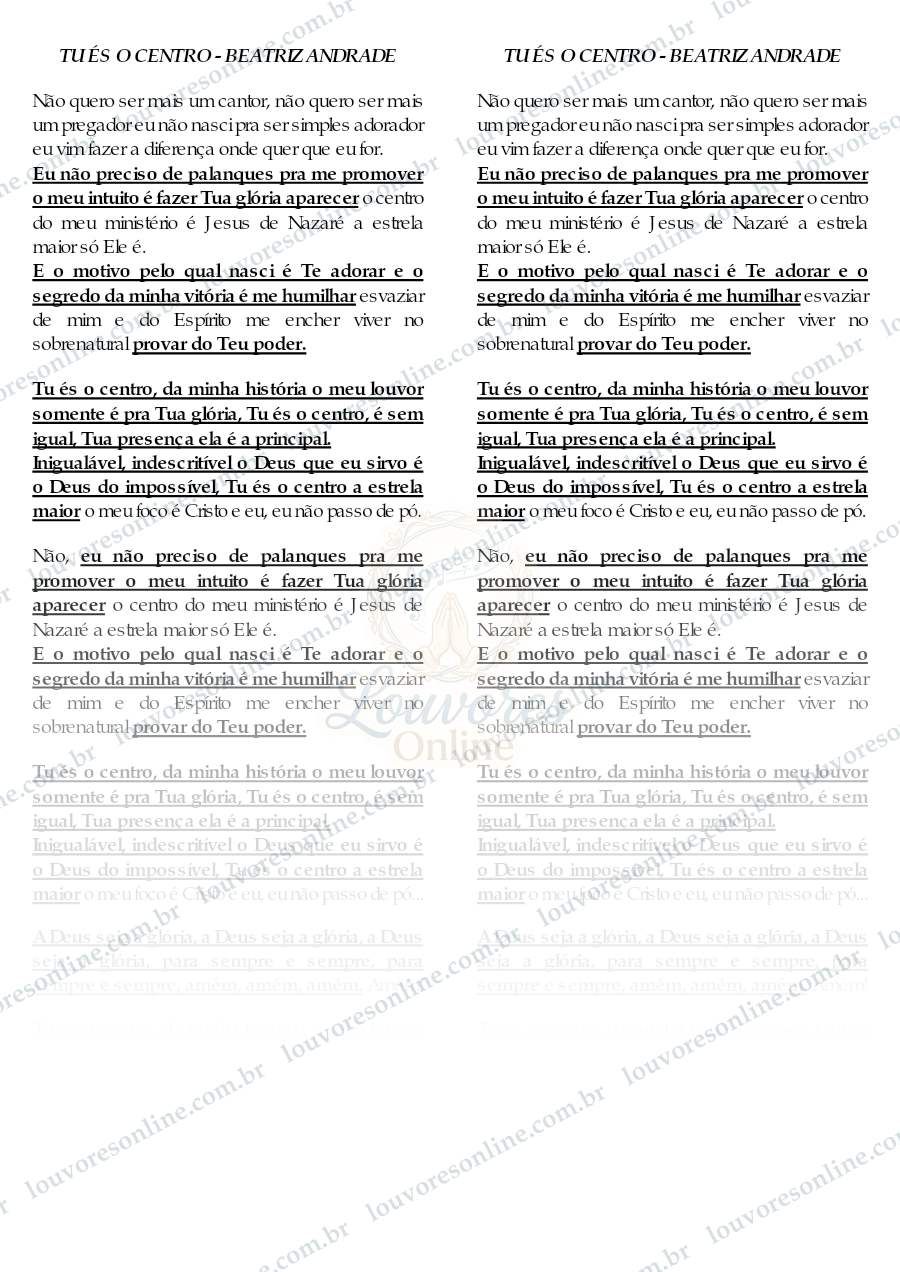Prévia de Tu És o Centro