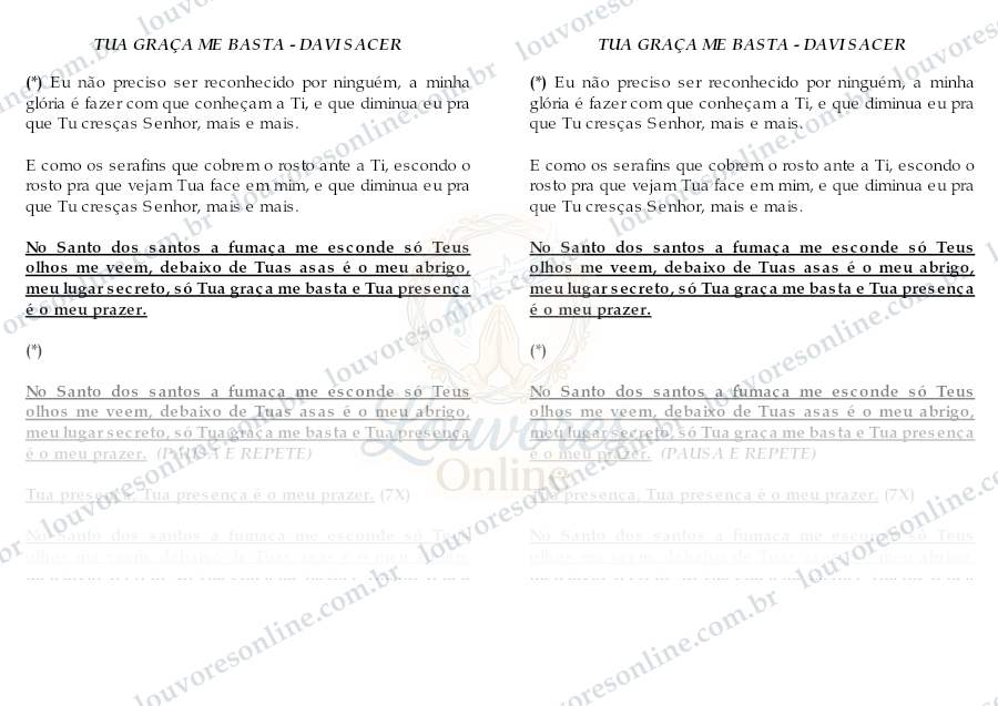 Prévia de Tua Graça Me Basta