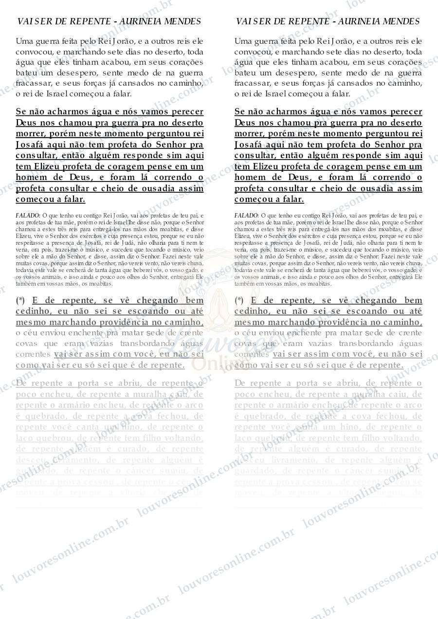 Prévia de Vai Ser de Repente