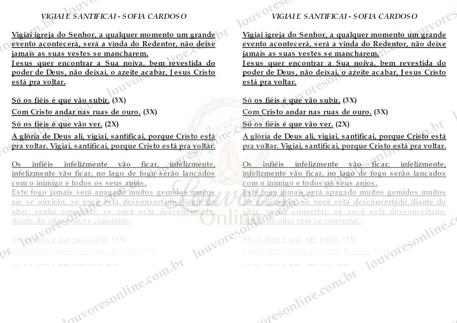 Prévia de Vigiai e Santificai